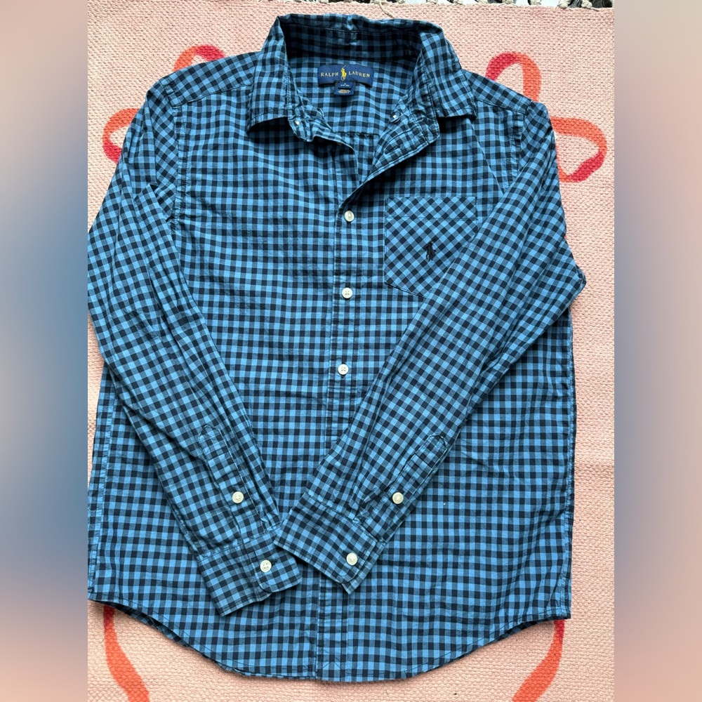 Polo Ralph Lauren Kids Blue Gingham Button Down Shirt